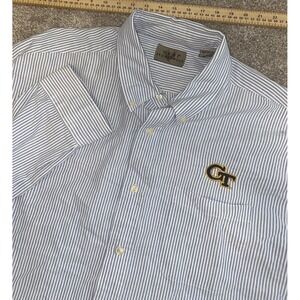 Vesi Sportswear Georgia Tech Yellow Jackets Button Down Shirt Mens XXLT Striped